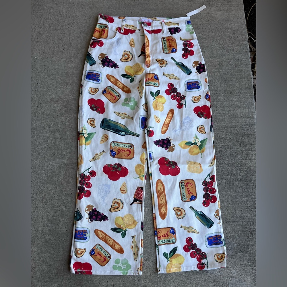 Lisa says gah Italian summer Robyn straight leg jeans NWT veggies tomatoes - Picture 3 of 5